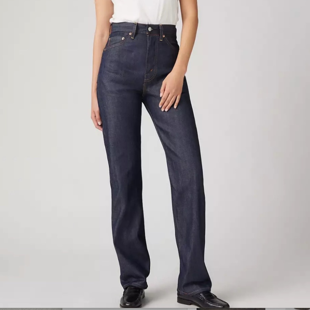 Levis 1950s 701 Jeans sz 28/32 Organic Cotton Dark Indigo Wash NWT Made in Japan